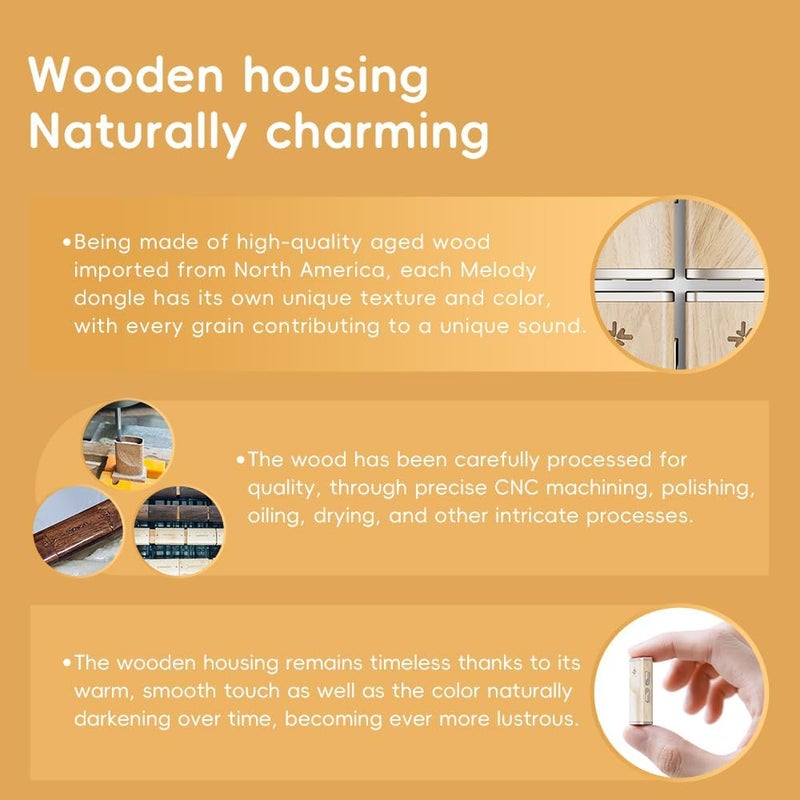 FiiO /Snowsky Melody Headphone Amplifier Portable DAC with 4.4mm and 3.5mm Headphones Outputs Support DSD256, 10-Band PEQ for Android/iOS/Mac/Windows (Maple) - Image 2